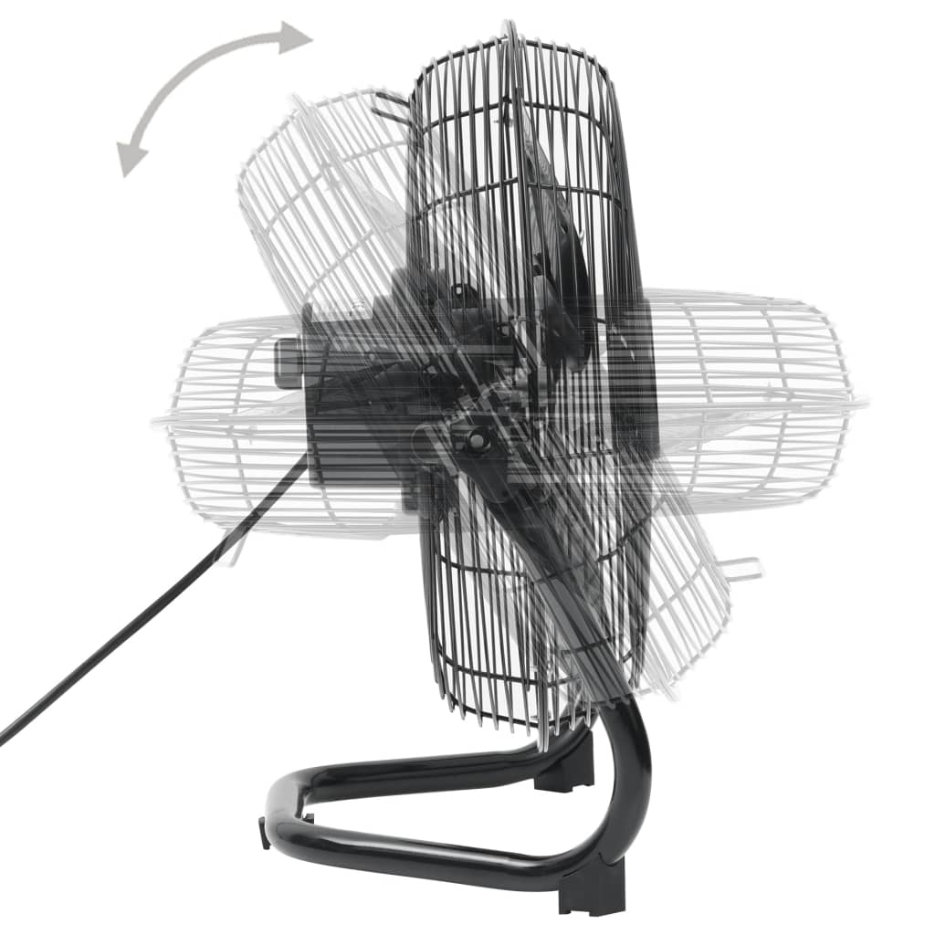 vidaXL Ventilator de podea, 3 viteze, 60 cm, 120 W, negru