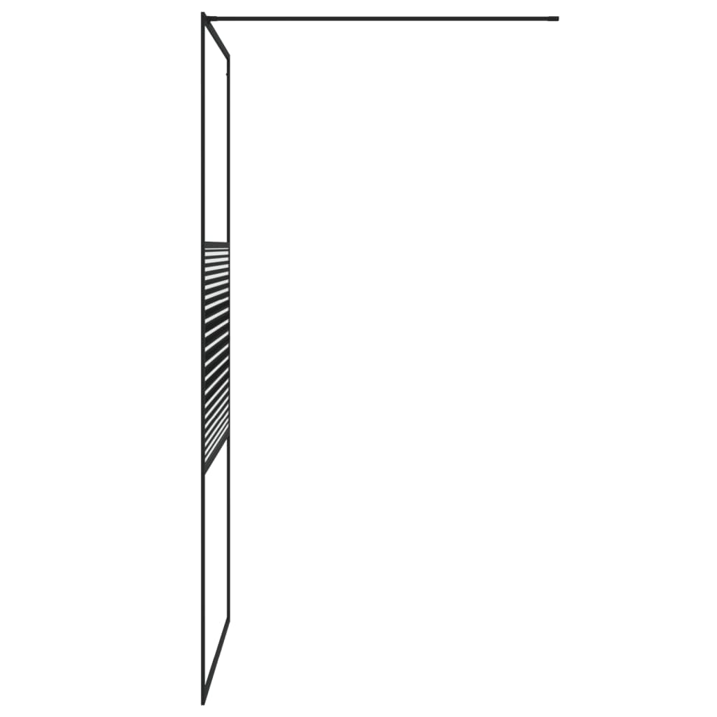 vidaXL Paravan de duș walk-in negru 100x195 cm sticlă ESG transparentă