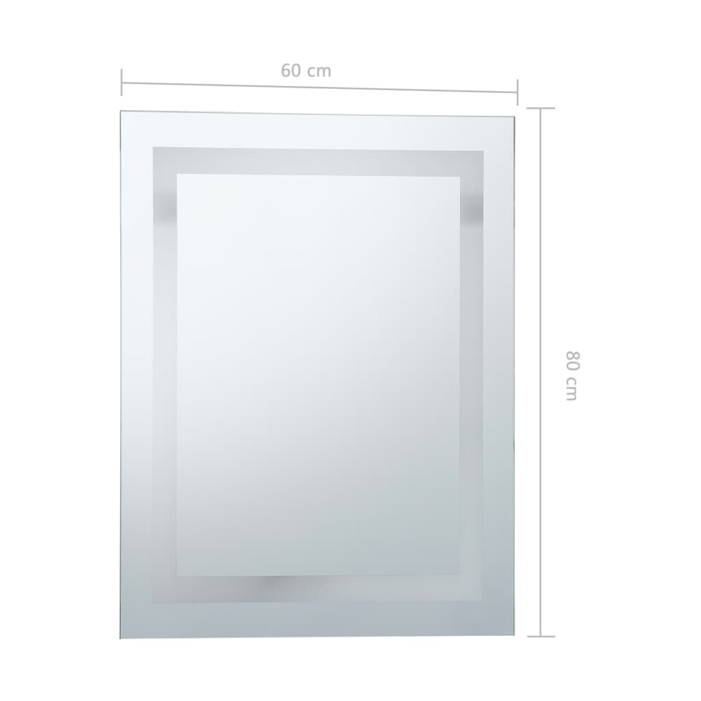 vidaXL Oglindă cu LED de baie, cu senzor tactil, 60 x 80 cm