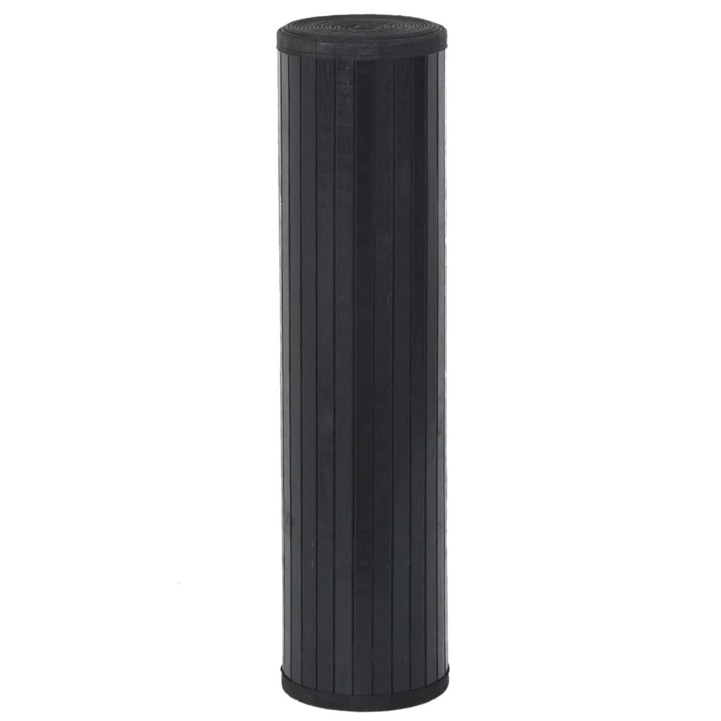 vidaXL Covor dreptunghiular, negru, 60x100 cm, bambus