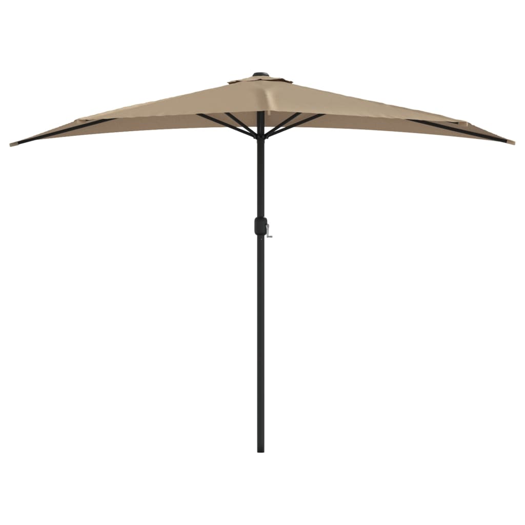 vidaXL Umbrelă de soare de balcon, tijă aluminiu, gri taupe 300x155 cm