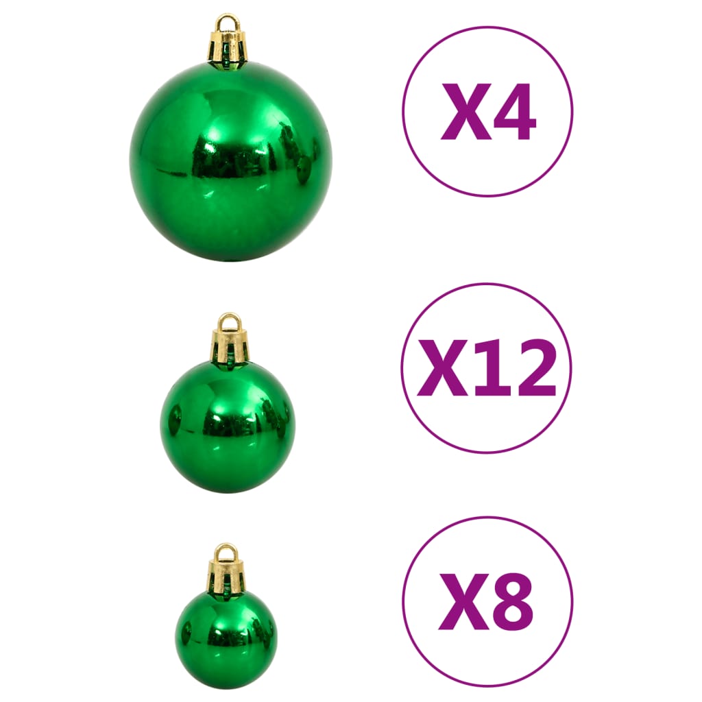 vidaXL Set globuri de Crăciun 112 buc., roșu/verde/auriu, polistiren