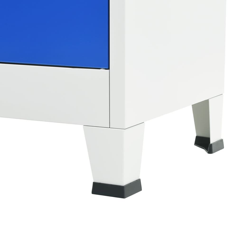 vidaXL Dulap de birou, metal, 90 x 40 x 180 cm, gri și albastru