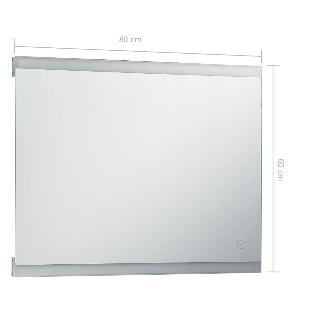 vidaXL Oglindă cu LED de perete de baie cu senzor tactil, 80 x 60 cm