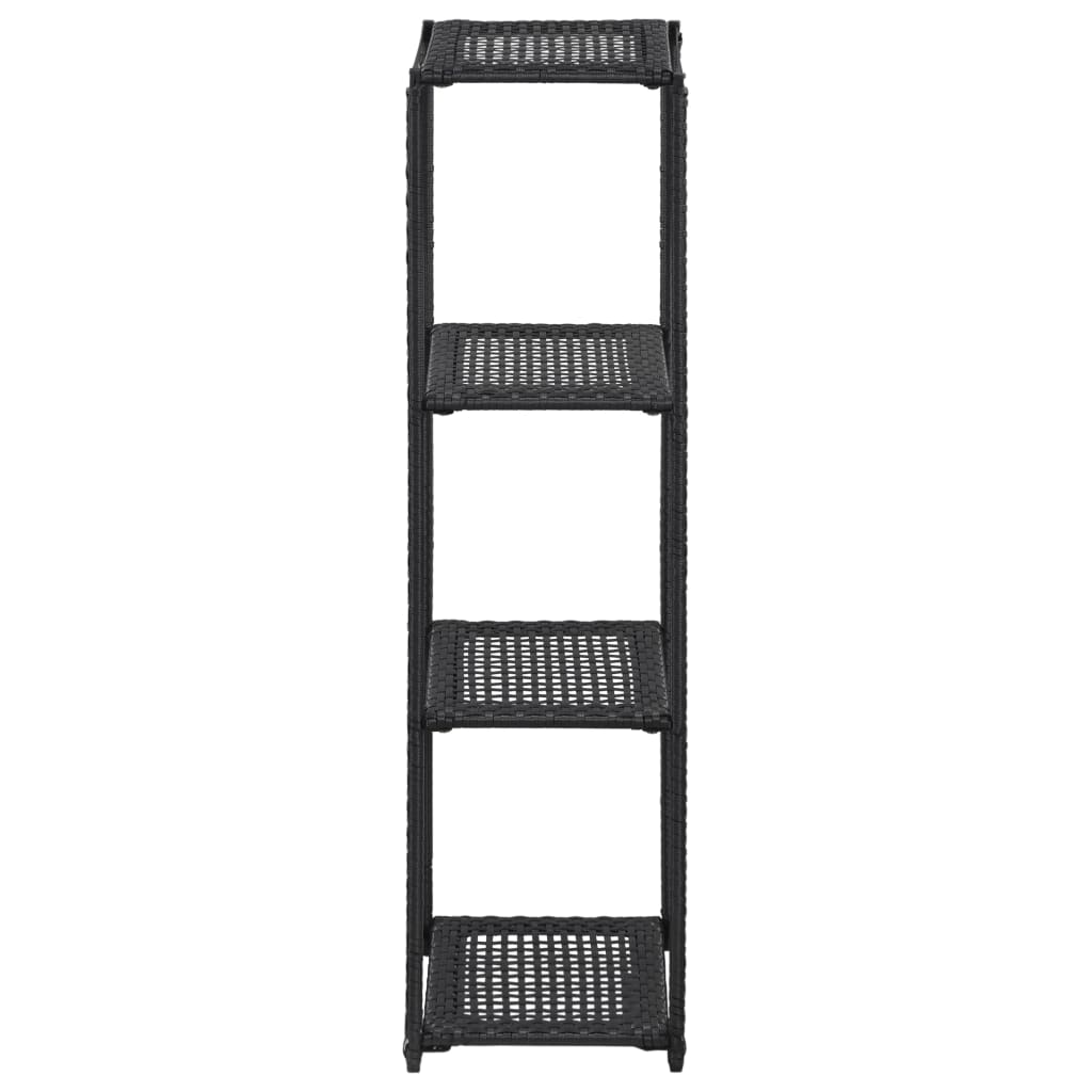 vidaXL Raft de depozitare, negru, 30 x 30 x 120 cm, poliratan