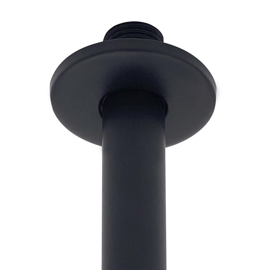 vidaXL Braț suport duș, rotund, negru, 20 cm, oțel inoxidabil 201