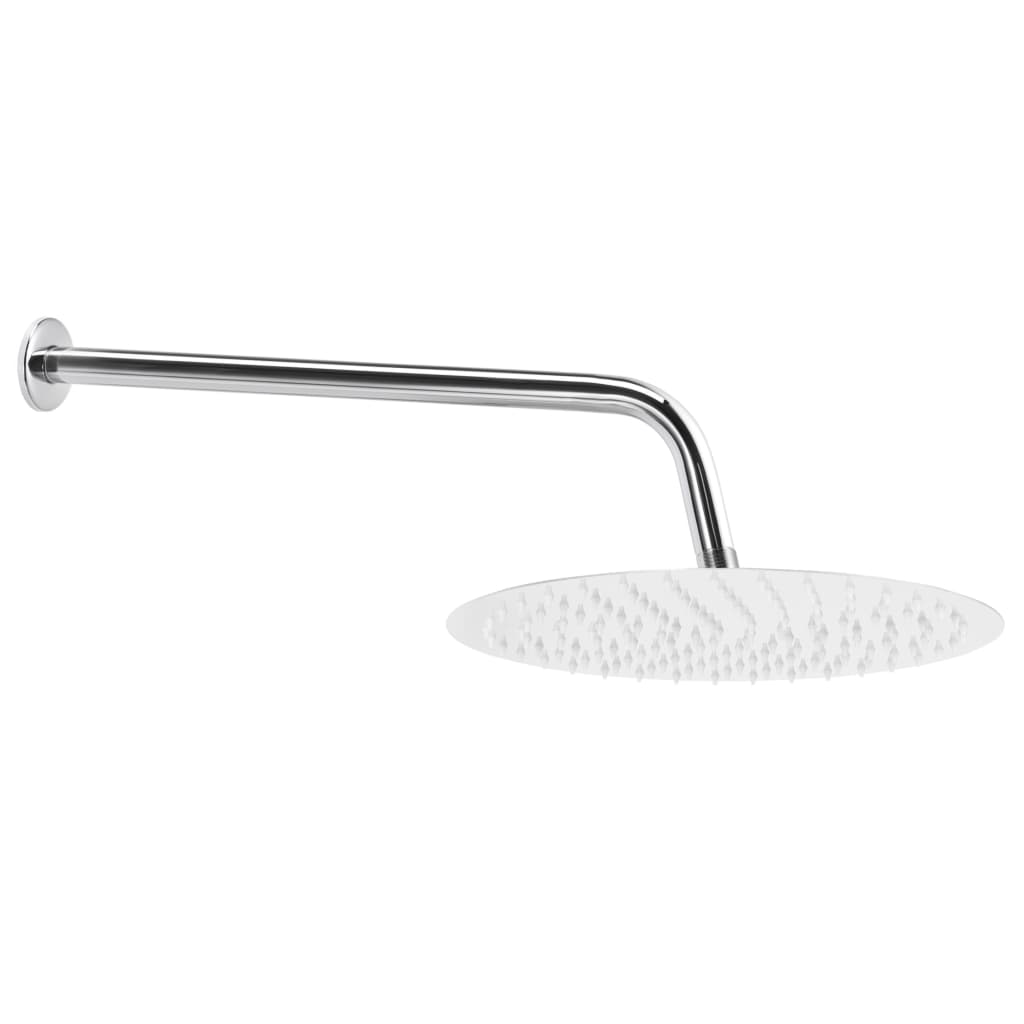 vidaXL Braț suport duș, rotund, argintiu,30 cm, oțel inoxidabil 201