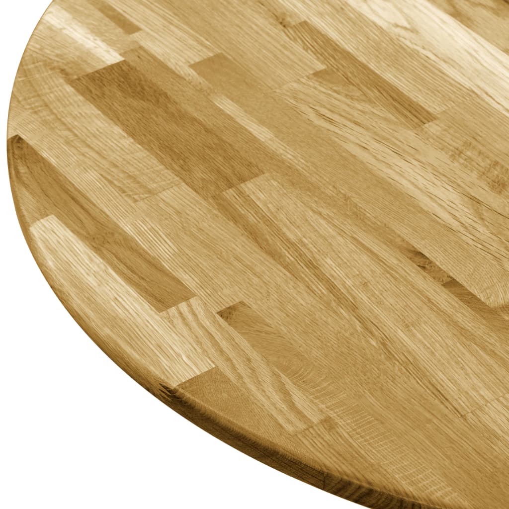 vidaXL Blat de masă, lemn masiv de stejar, rotund, 23 mm, 500 mm