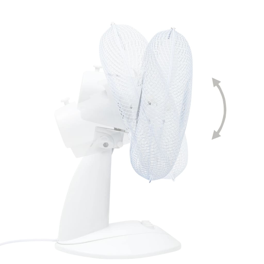 vidaXL Ventilator de masă cu 3 viteze, alb, 30 cm, 40 W