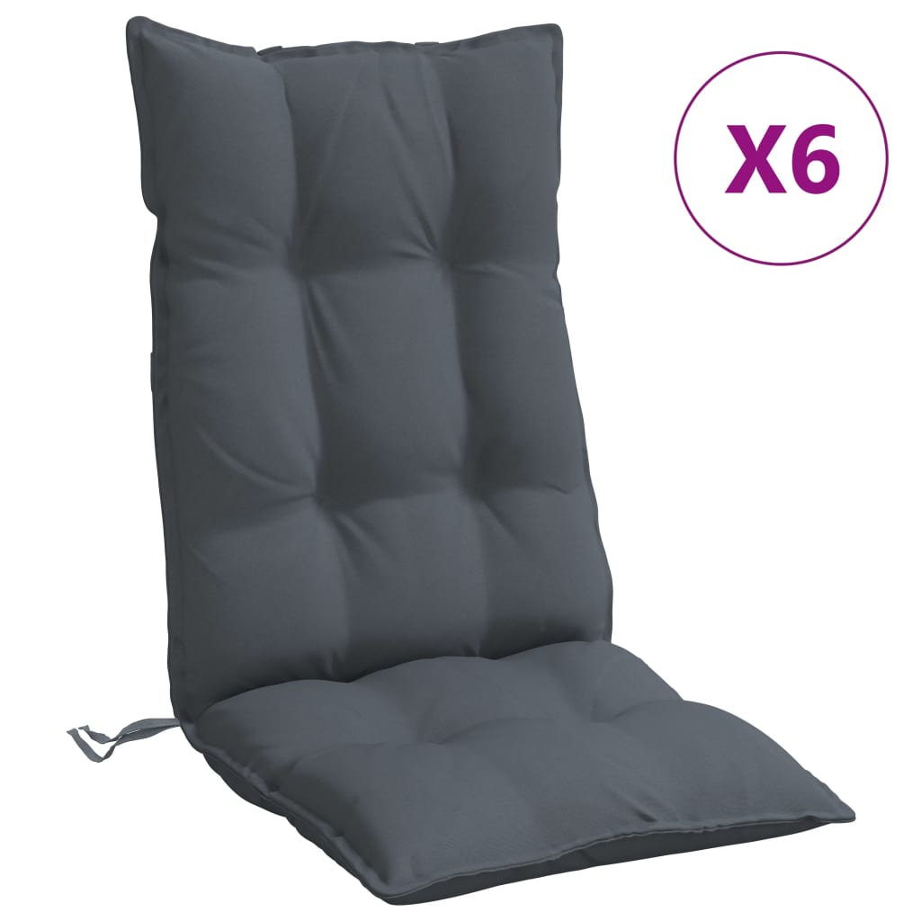 vidaXL Perne scaun cu spătar înalt 6 buc, antracit, țesătură Oxford