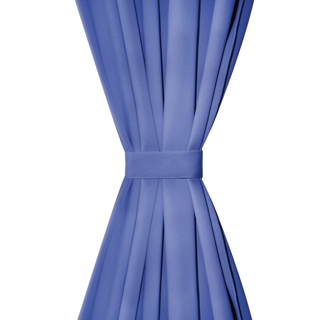 vidaXL Draperii opace cu ocheți metalici, 2 buc, 135x175 cm, albastru