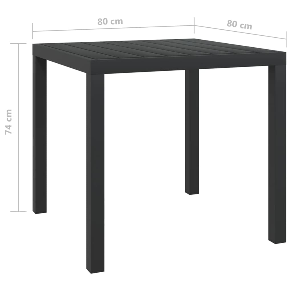 vidaXL Set de masă pentru grădină cu perne, 3 piese, negru, poliratan