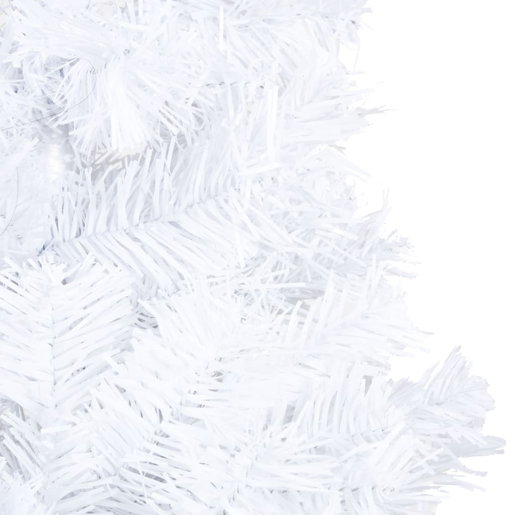 vidaXL Brad Crăciun artificial pre-iluminat ramuri groase, alb, 210 cm