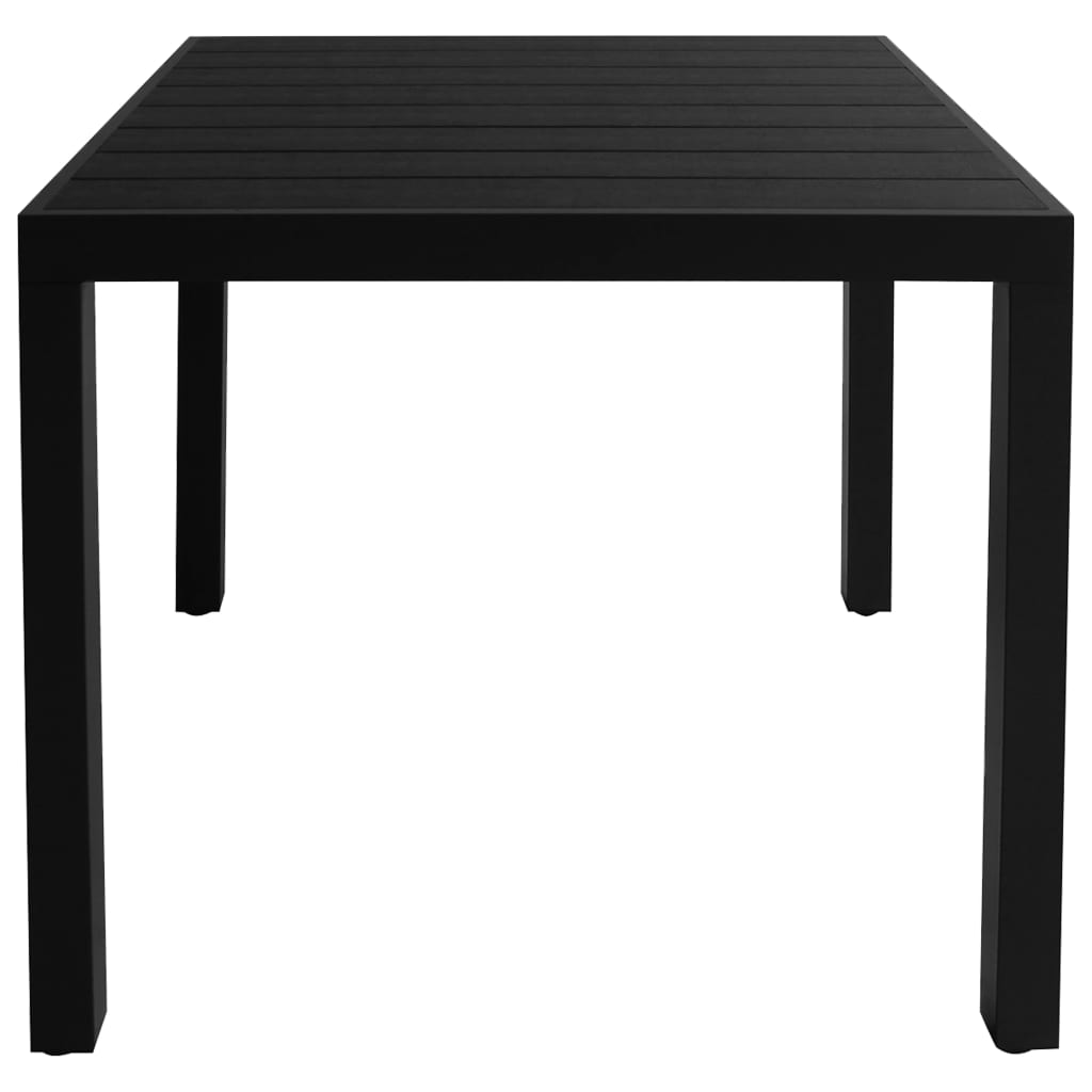 vidaXL Set mobilier de exterior, 5 piese, negru, aluminiu