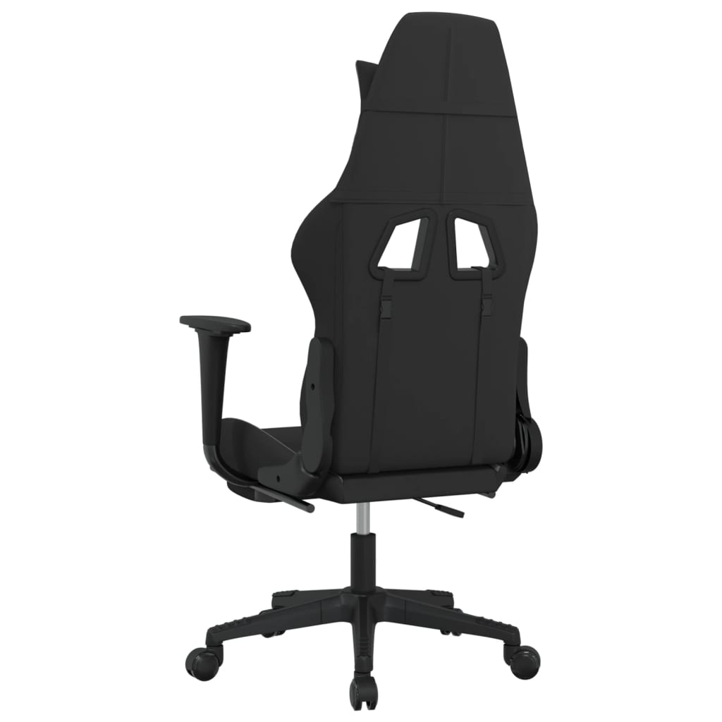 vidaXL Scaun de gaming cu suport picioare, negru/gri deschis, textil
