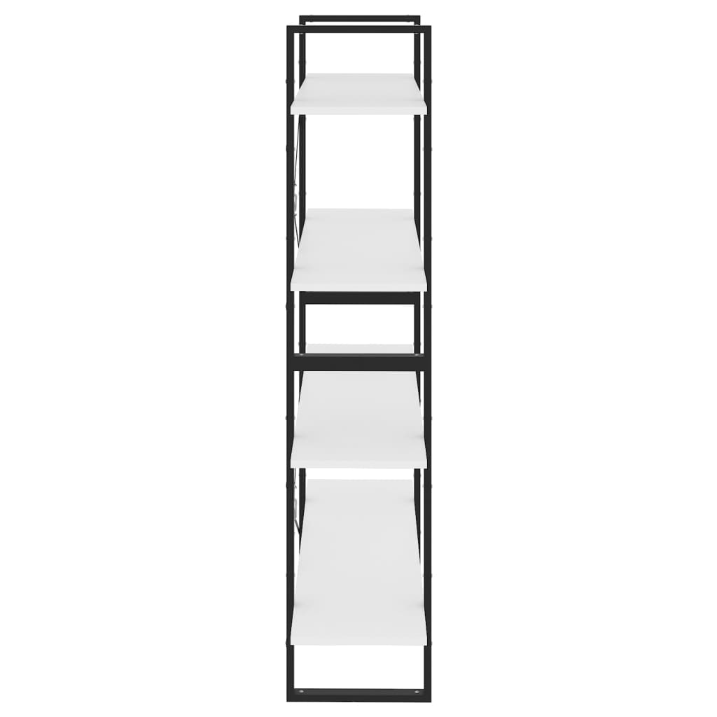 vidaXL Bibliotecă cu 4 rafturi, alb, 100x30x140 cm, PAL