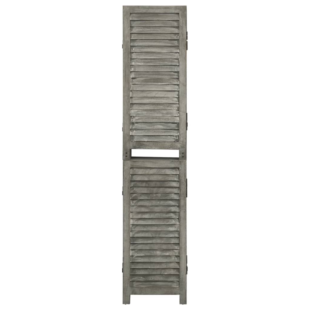 vidaXL Separator cameră cu 5 panouri, gri, 179x166 cm, lemn masiv