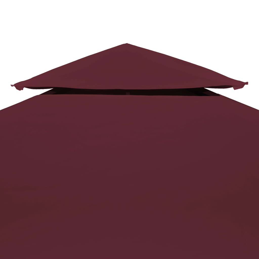 vidaXL Acoperiș de pavilion, 2 niveluri, roșu bordo, 4x3 m, 310 g/m²