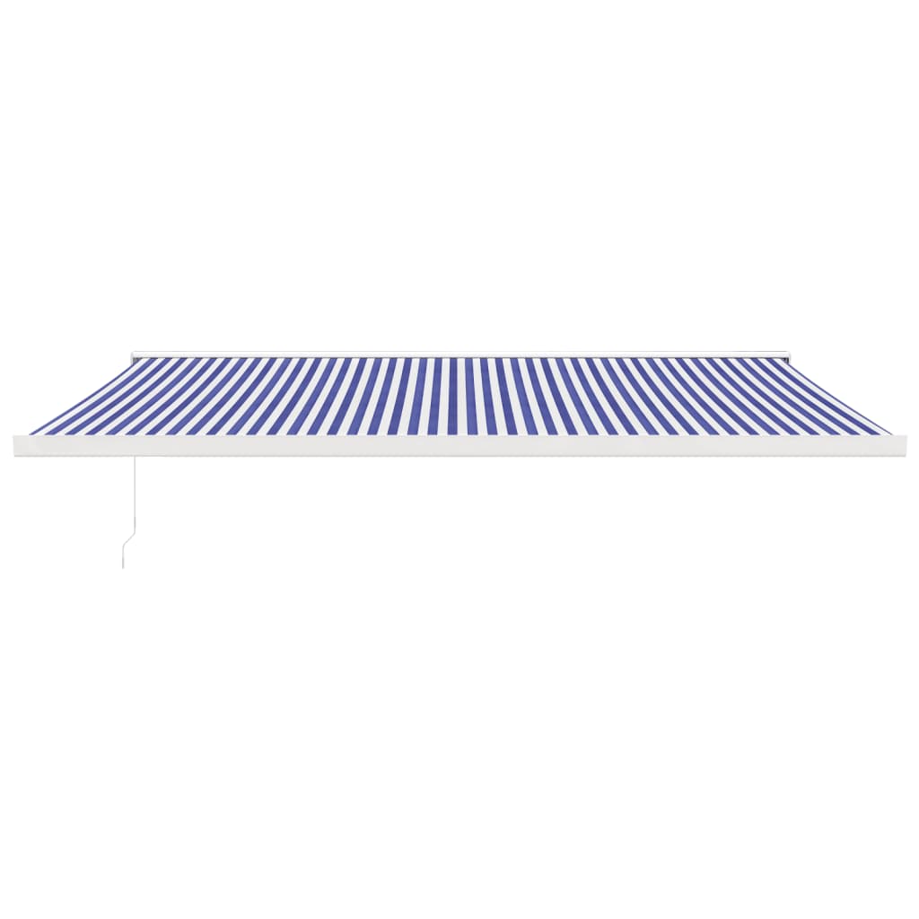vidaXL Copertină retractabilă albastru/alb, 5x3 m, textil/aluminiu