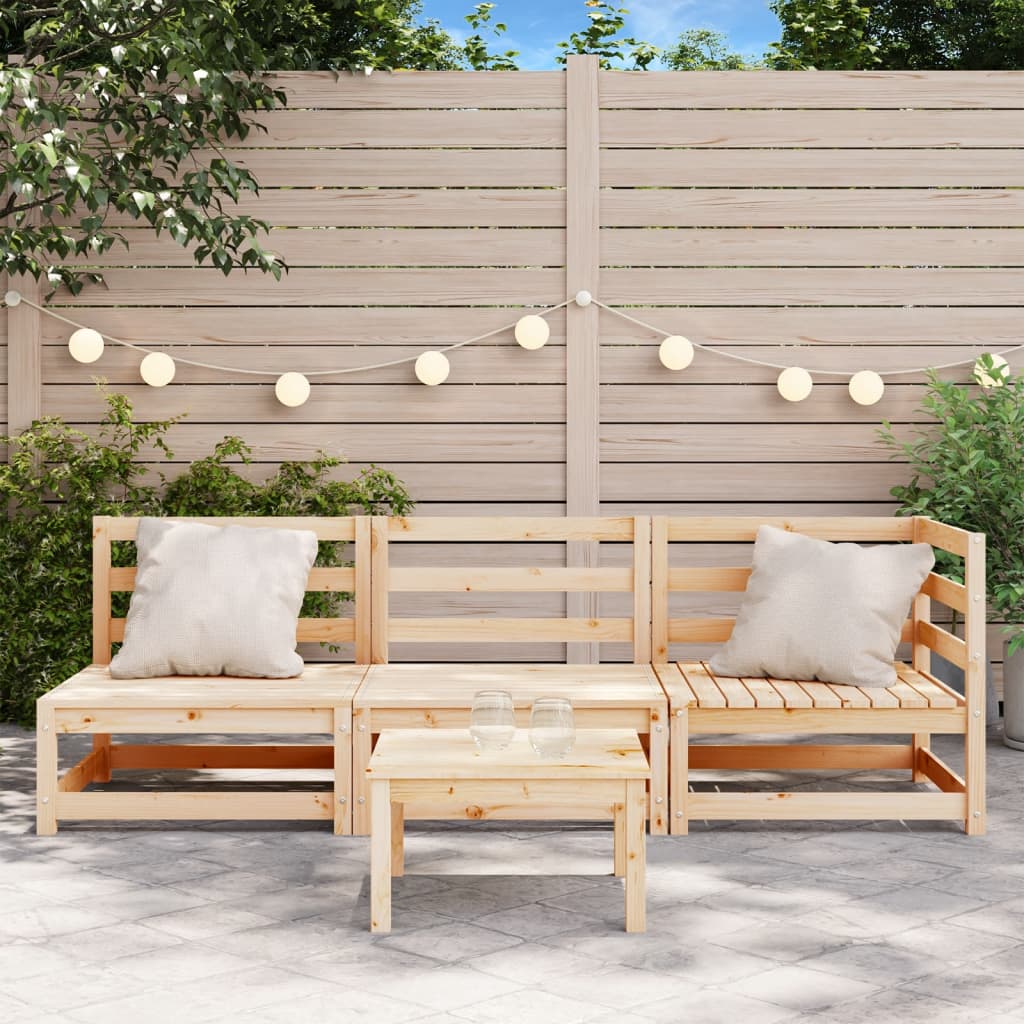 vidaXL Canapea de grădină cu 3 locuri, lemn masiv de pin