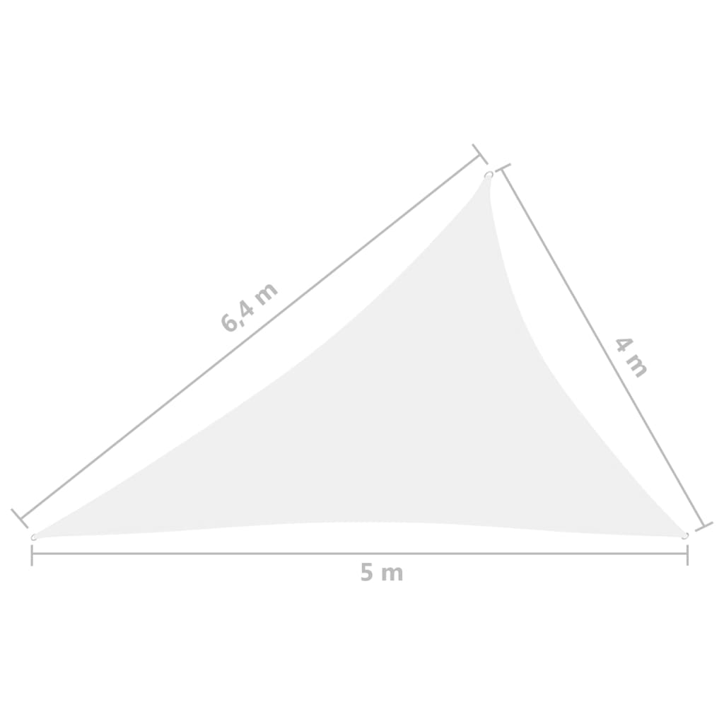 vidaXL Pânză parasolar, alb, 4x5x6,4 m, țesătură oxford, triunghiular