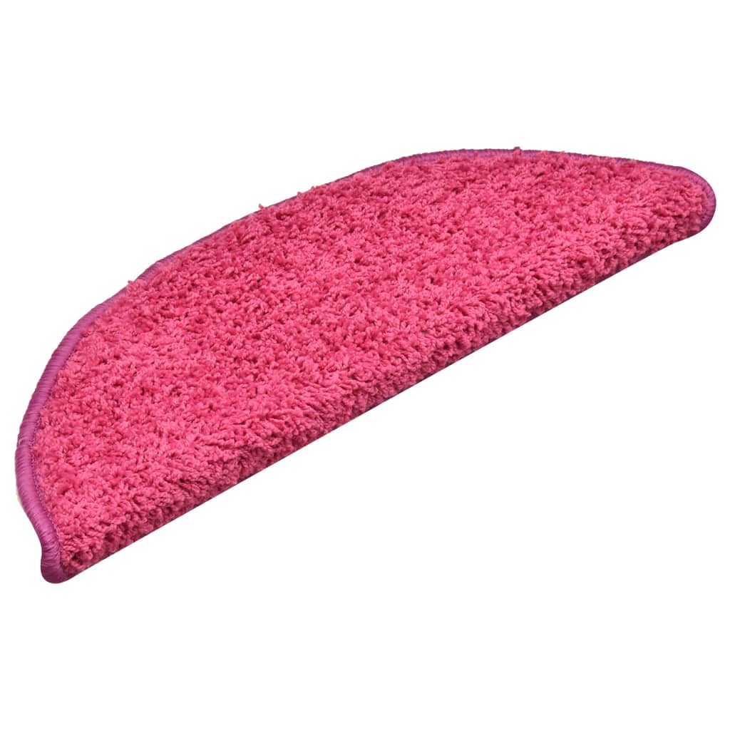vidaXL Covorașe pentru trepte scară, 15 buc., roz, 56x17x3 cm