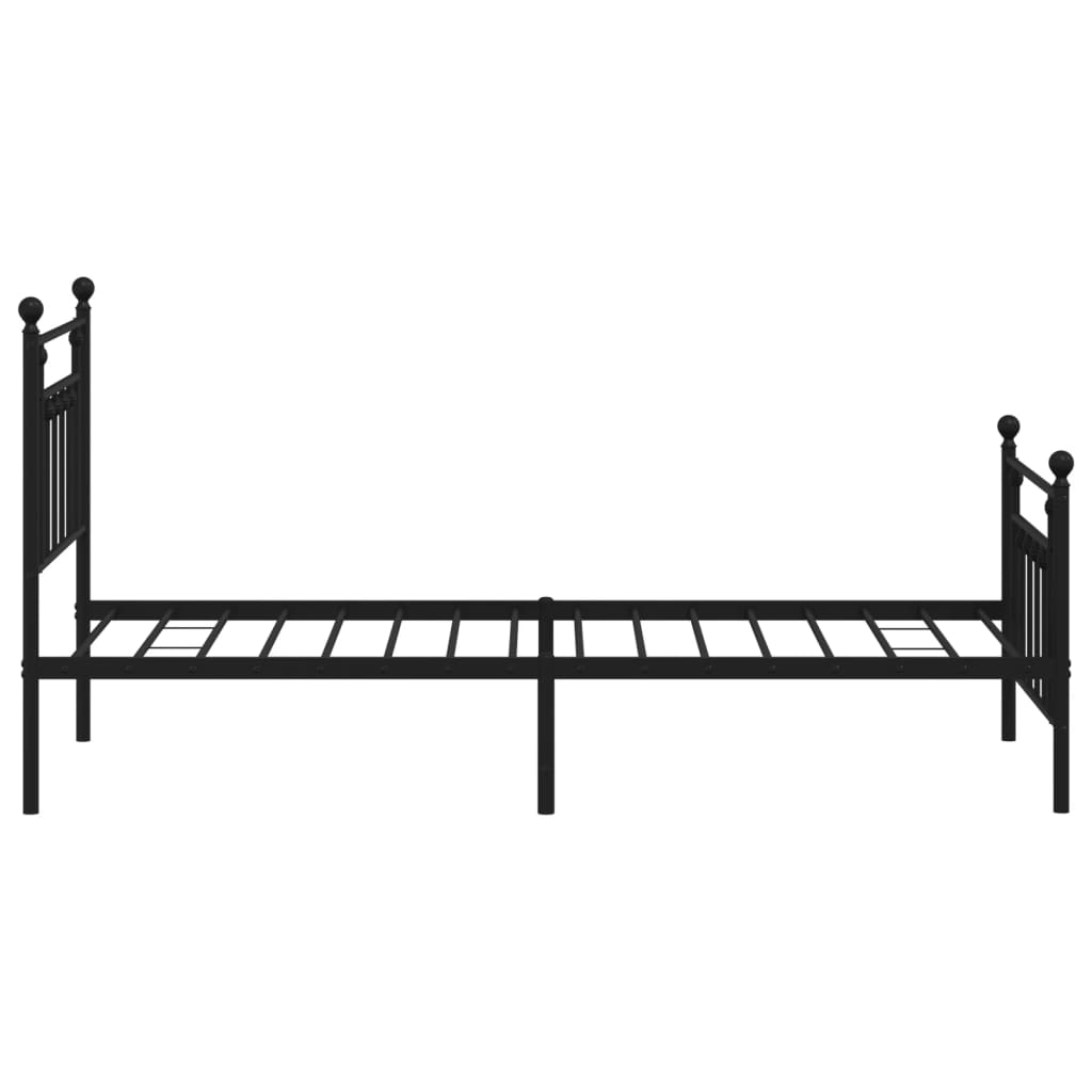 vidaXL Cadru pat metalic cu tăblii de cap/picioare, negru, 90x190 cm