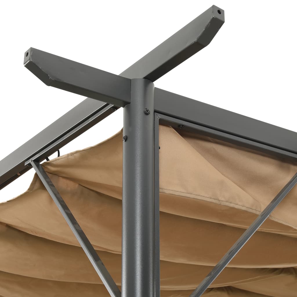 vidaXL Pergolă cu acoperiș retractabil gri taupe 3x3 m oțel 180 g/m²