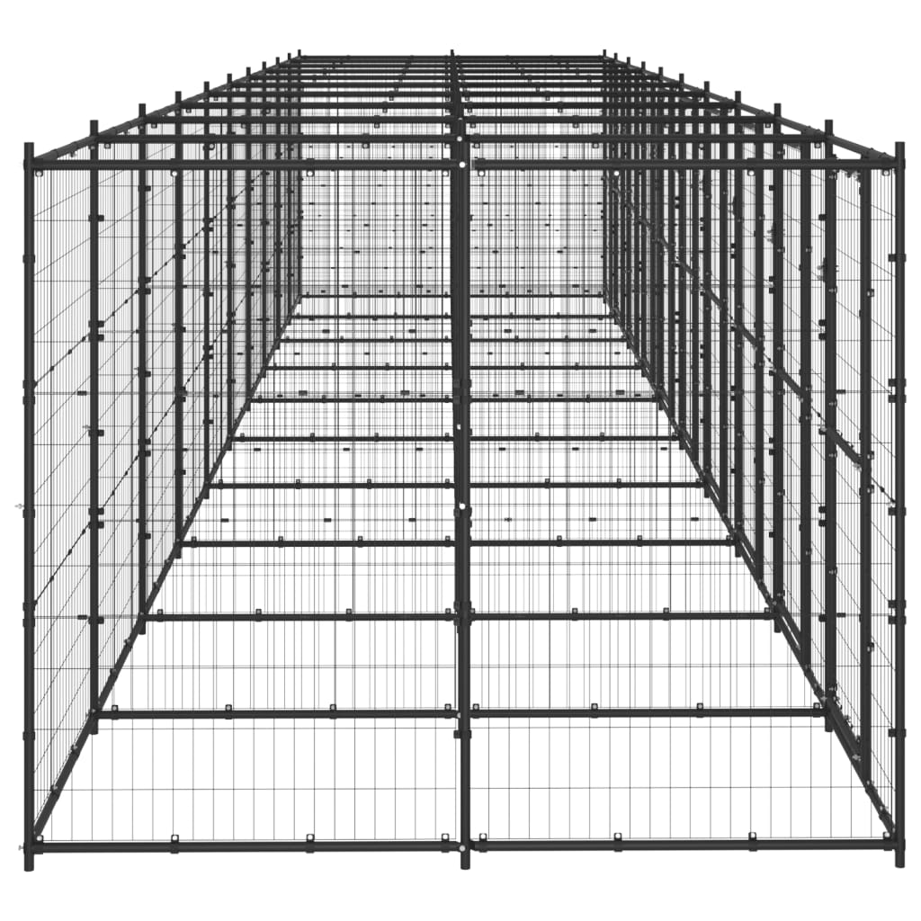 vidaXL Padoc pentru câini de exterior, 24,2 m², oțel