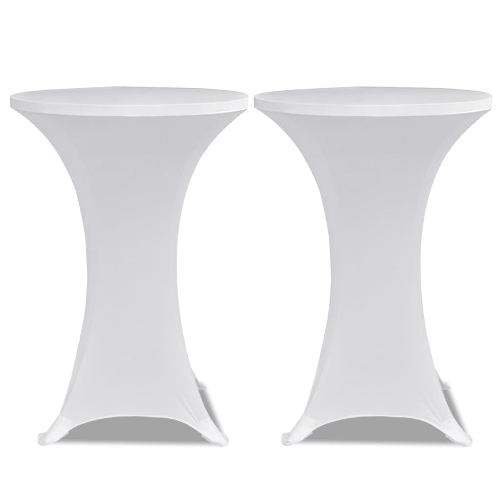 vidaXL Husă de masă cu picior Ø70 cm, 2 buc., alb, elastic