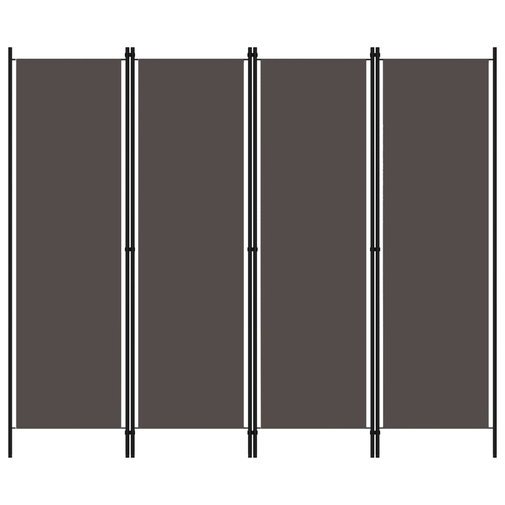 vidaXL Paravan de cameră cu 4 panouri, antracit, 200 x 180 cm