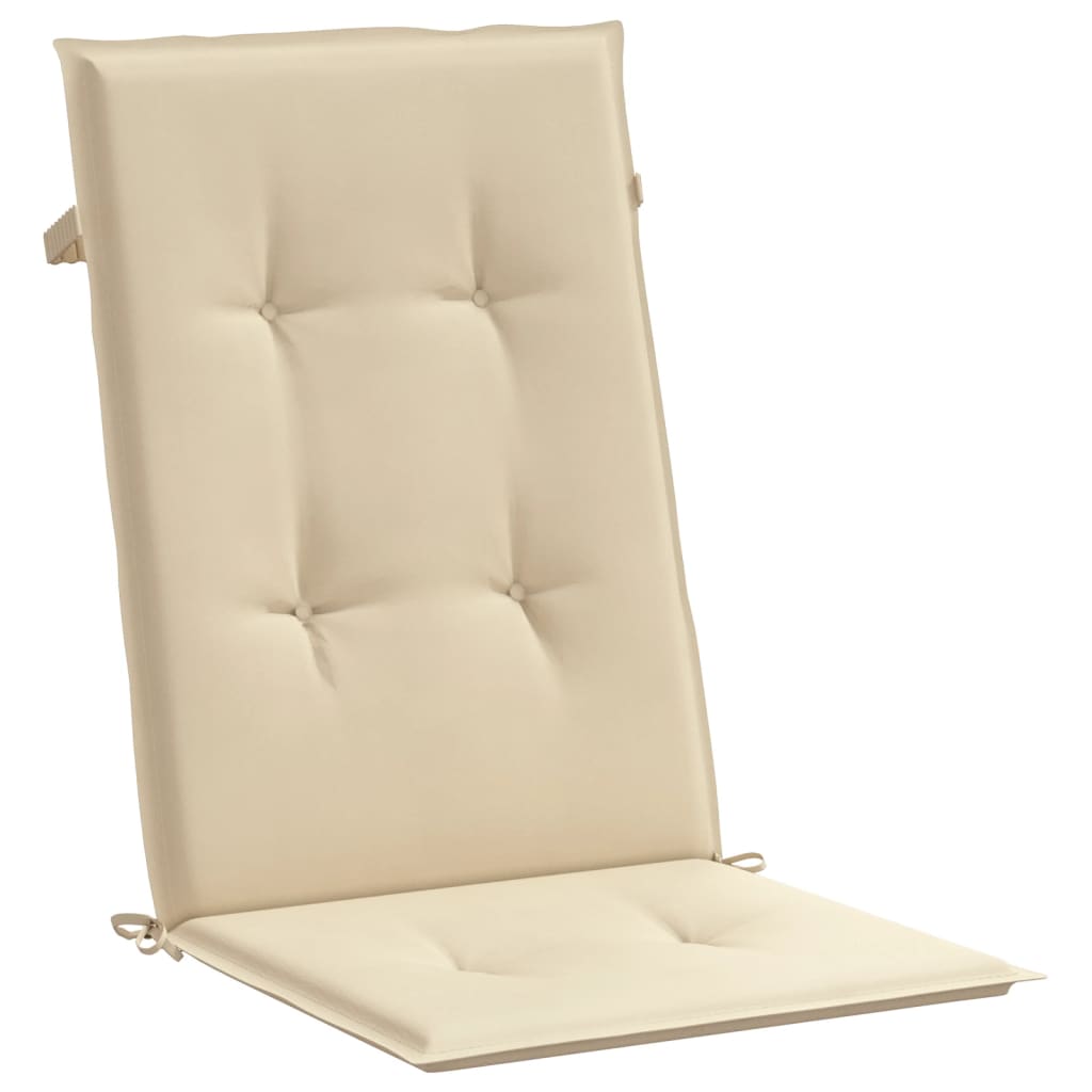 vidaXL Perne scaun spătar înalt, 6 buc., bej, 120x50x3 cm, textil