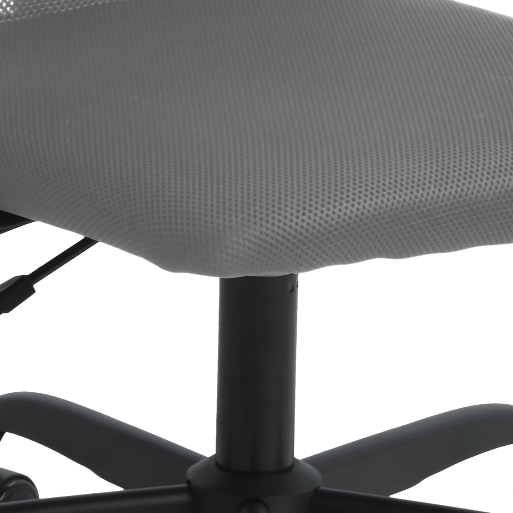vidaXL Scaun birou reglabil în înălțime, gri, piele artificială/plasă