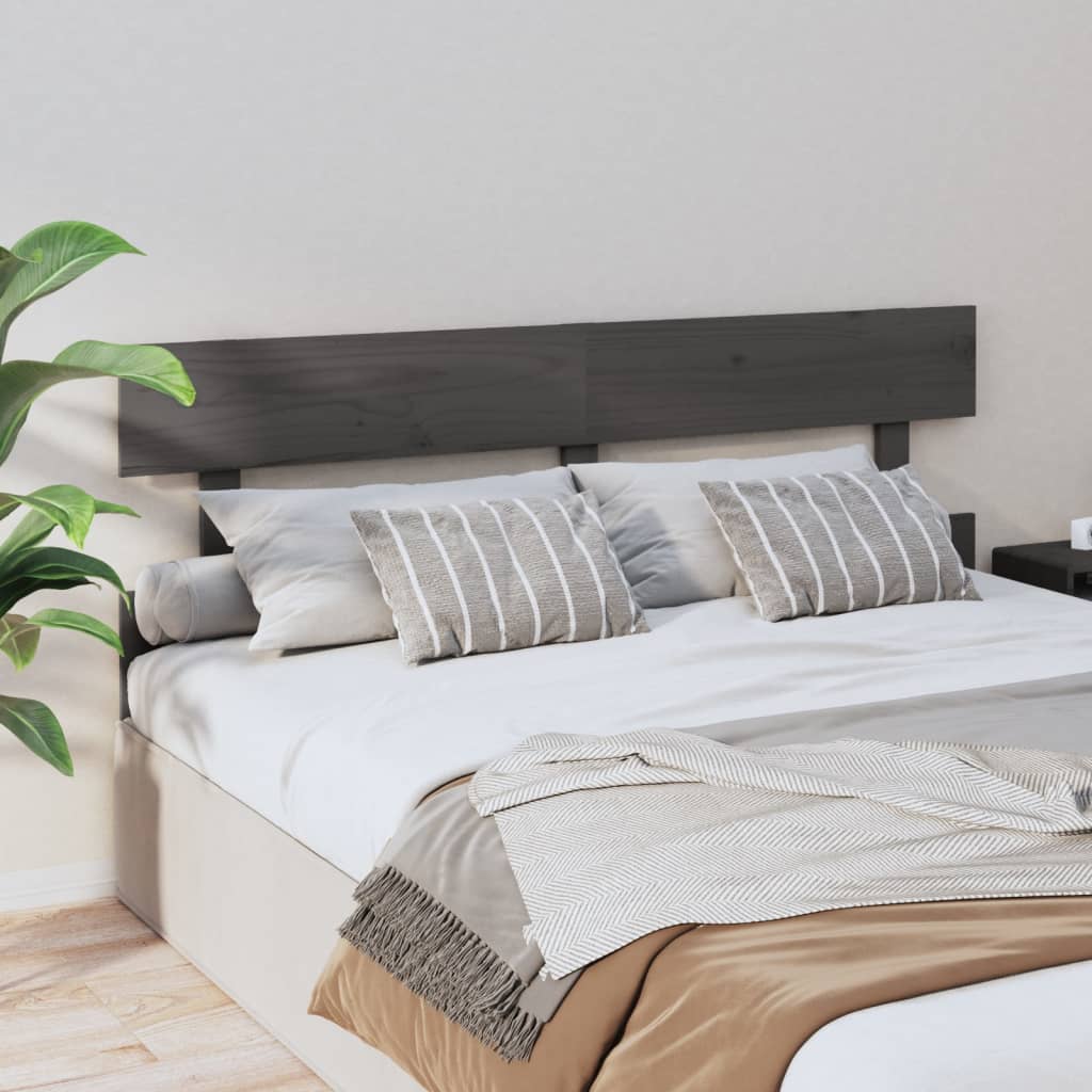 vidaXL Tăblie de pat, gri, 154x3x81 cm, lemn masiv de pin