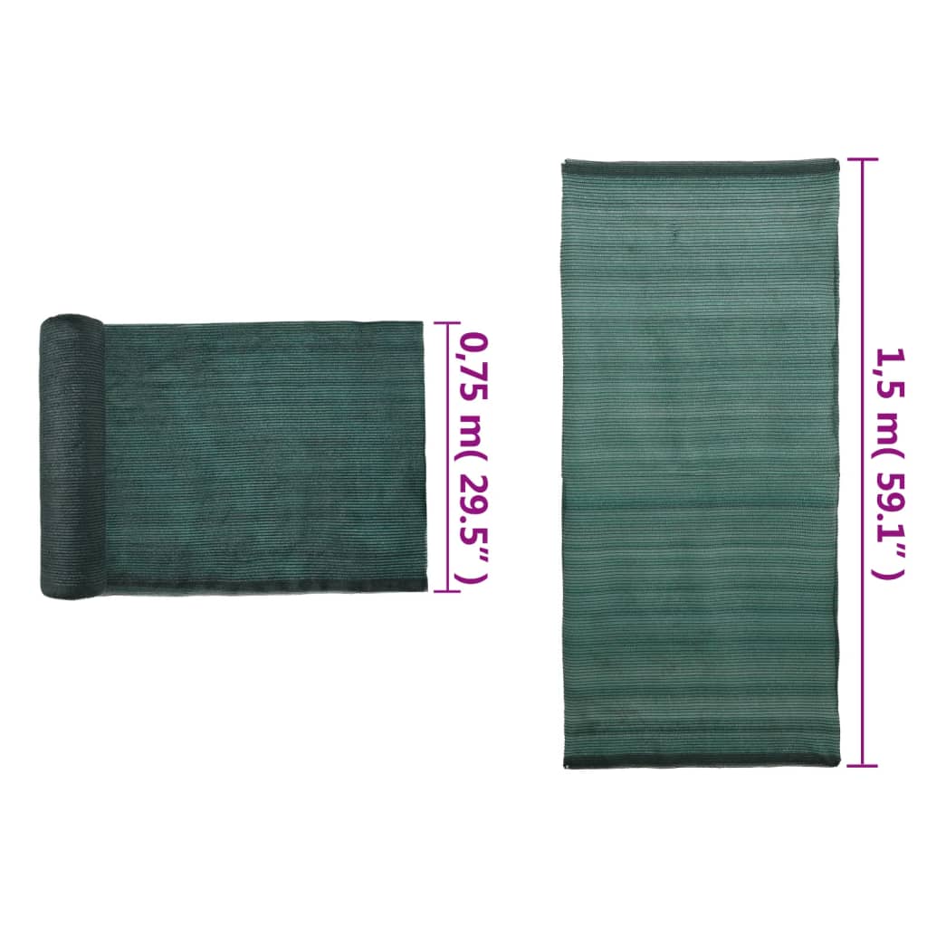 vidaXL Plasă protecție vizuală, verde, 1,5x10 m, HDPE
