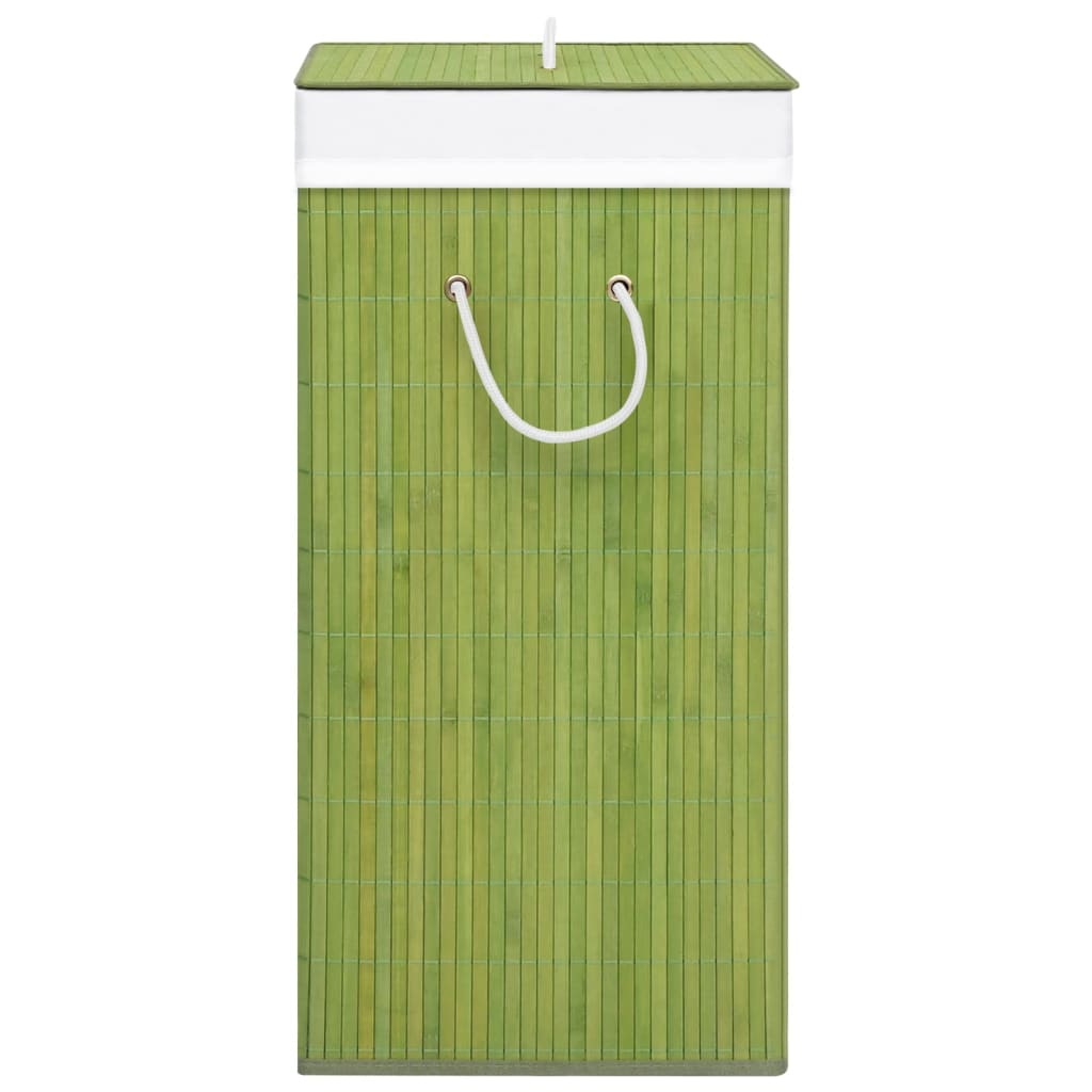 vidaXL Coș de rufe din bambus cu o secțiune, verde