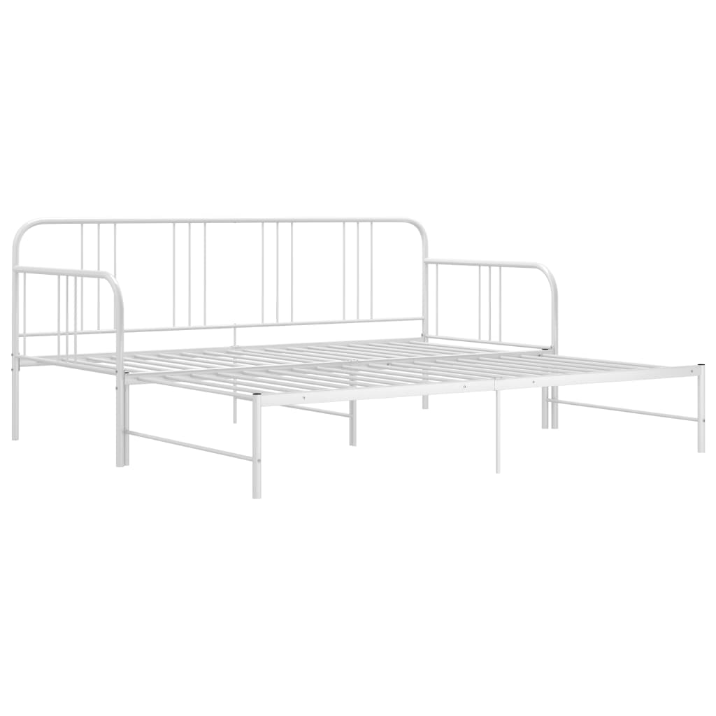 vidaXL Cadru pat canapea extensibilă, alb, 90 x 200 cm, metal