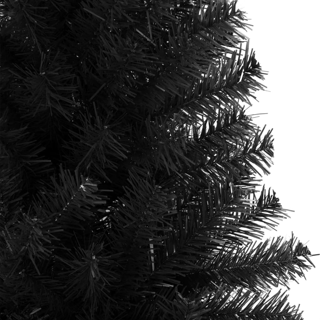 vidaXL Pom de Crăciun artificial cu suport, negru, 180 cm, PVC
