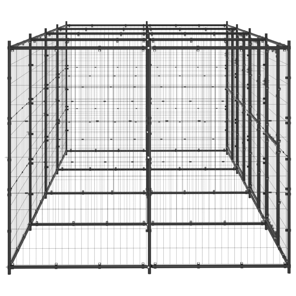 vidaXL Padoc pentru câini de exterior, 9,68 m², oțel