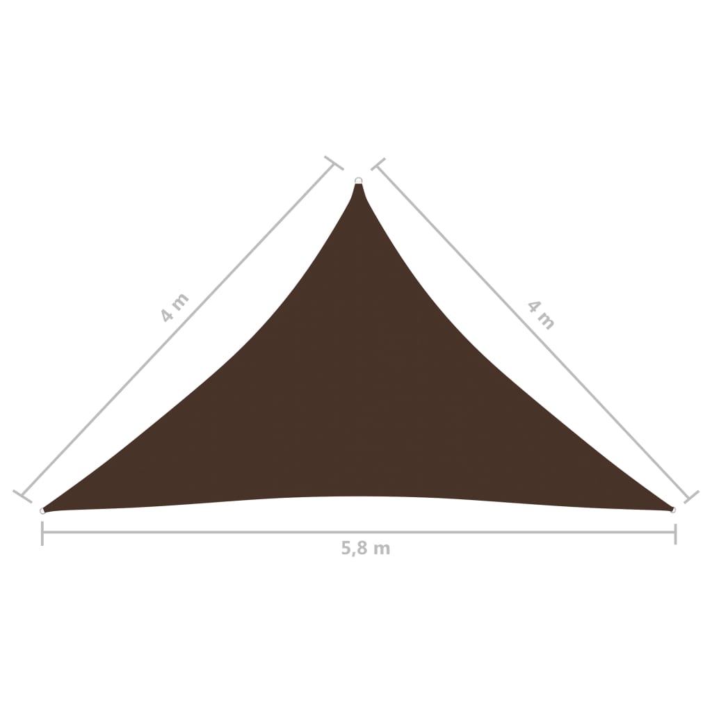 vidaXL Parasolar, maro, 4x4x5,8 m, țesătură oxford, triunghiular