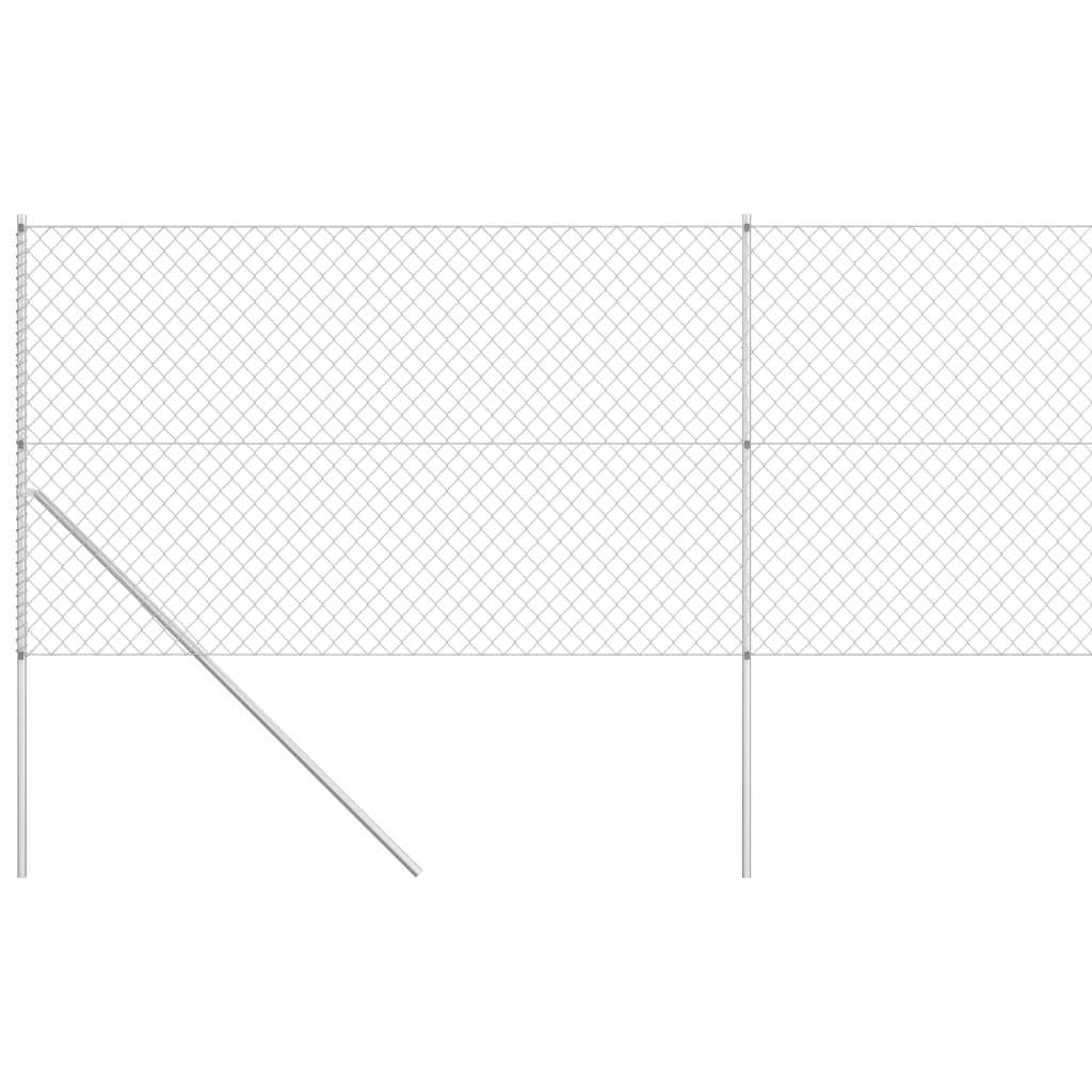 vidaXL Gard din plasă cu stâlpi, argintiu, 15 x 1,5 m, oțel galvanizat