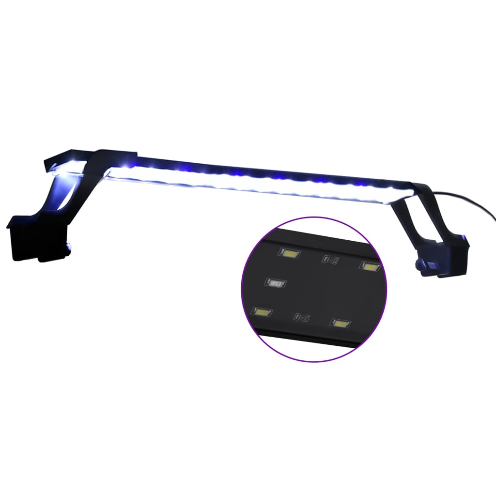 vidaXL Lampă LED pentru acvariu, cu clemă, albastru/alb, 55-70 cm