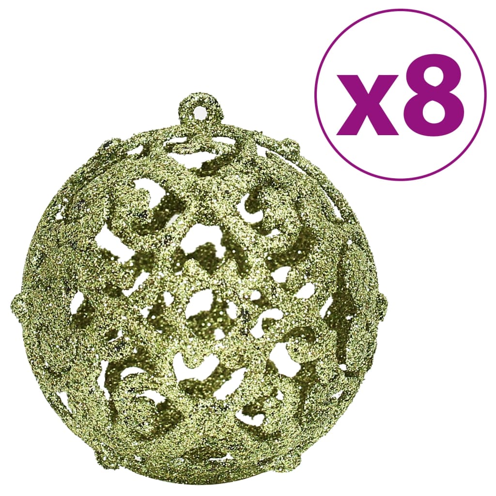 vidaXL Globuri de Crăciun, 100 buc, verde deschis, 3 / 4 / 6 cm