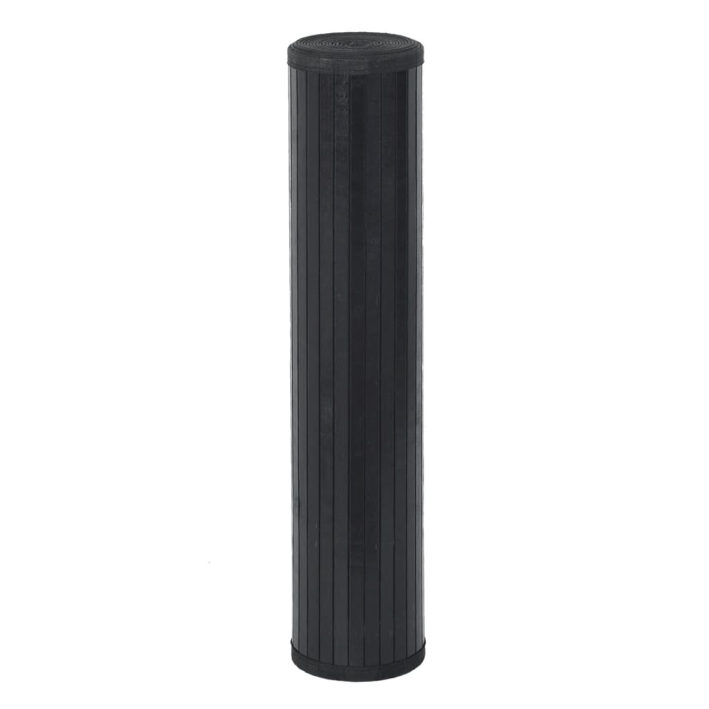 vidaXL Covor dreptunghiular, negru, 100x100 cm, bambus