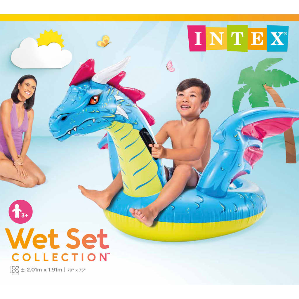 Intex Jucărie de piscină dragon ride-on, 201x191 cm