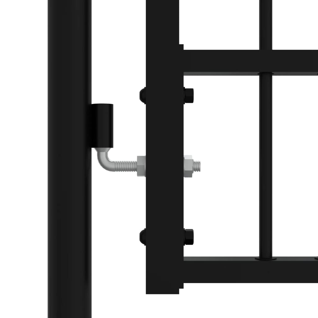 vidaXL Poartă gard cu vârf negru 406x198 cm oțel vopsit electrostatic