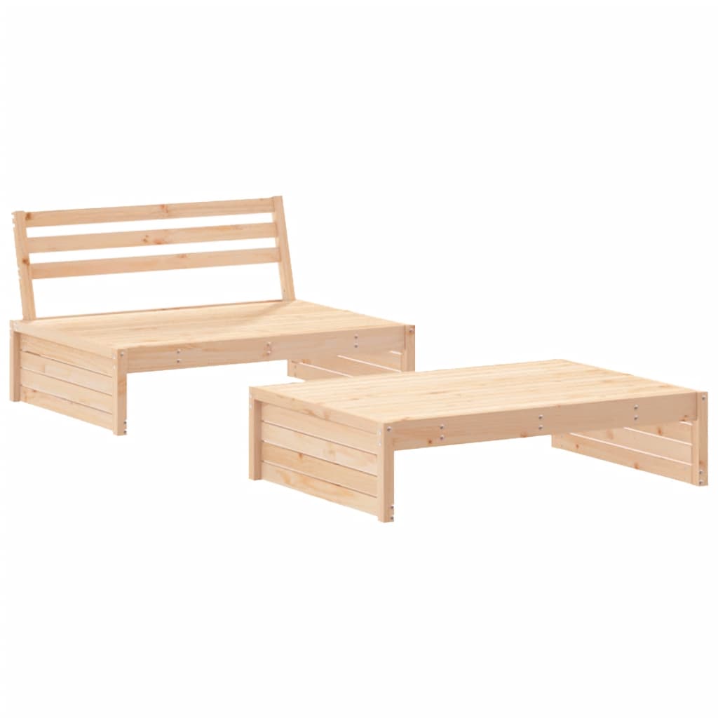vidaXL Set mobilier de grădină cu perne, 2 piese, lemn masiv