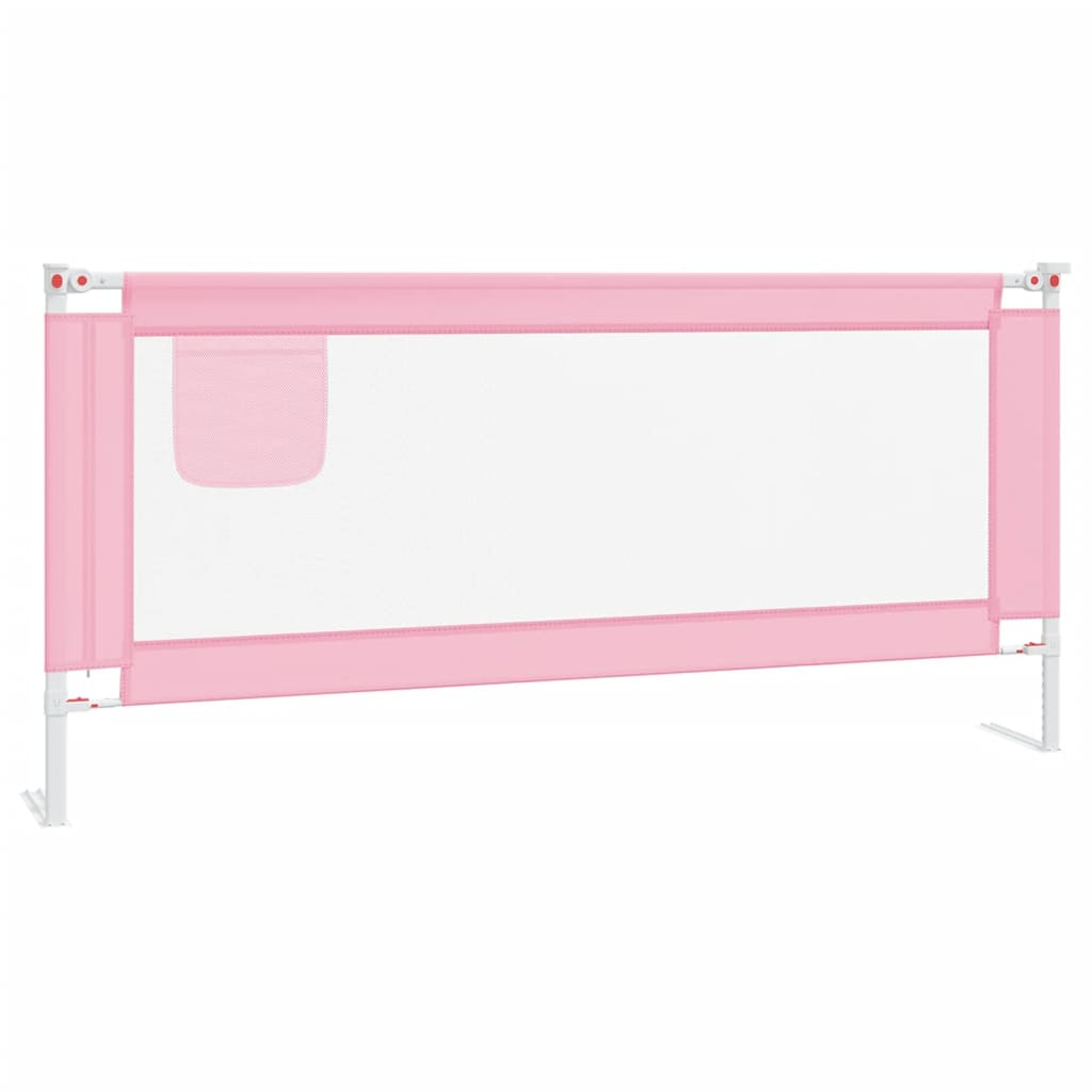 vidaXL Balustradă de protecție pat copii, roz, 200x25 cm, textil