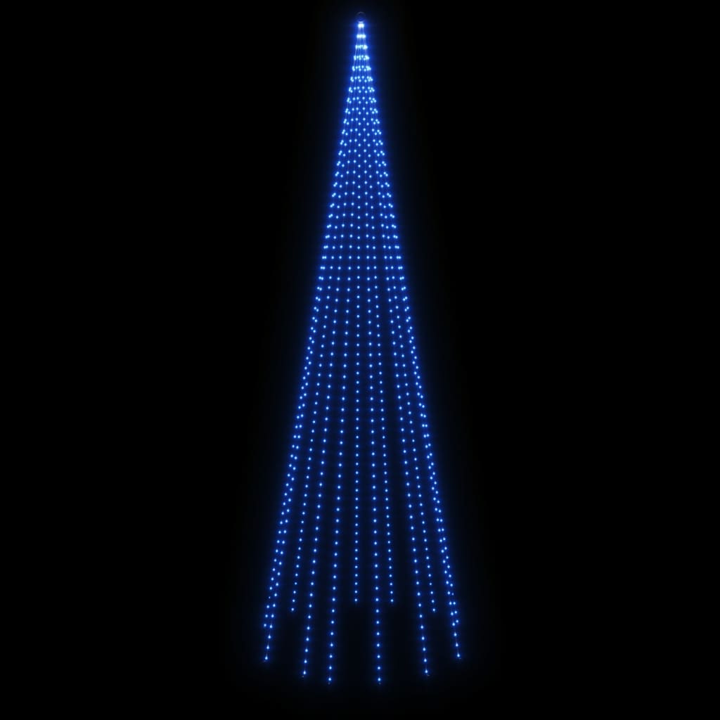 vidaXL Brad de Crăciun pe catarg, 732 LED-uri, albastru, 500 cm