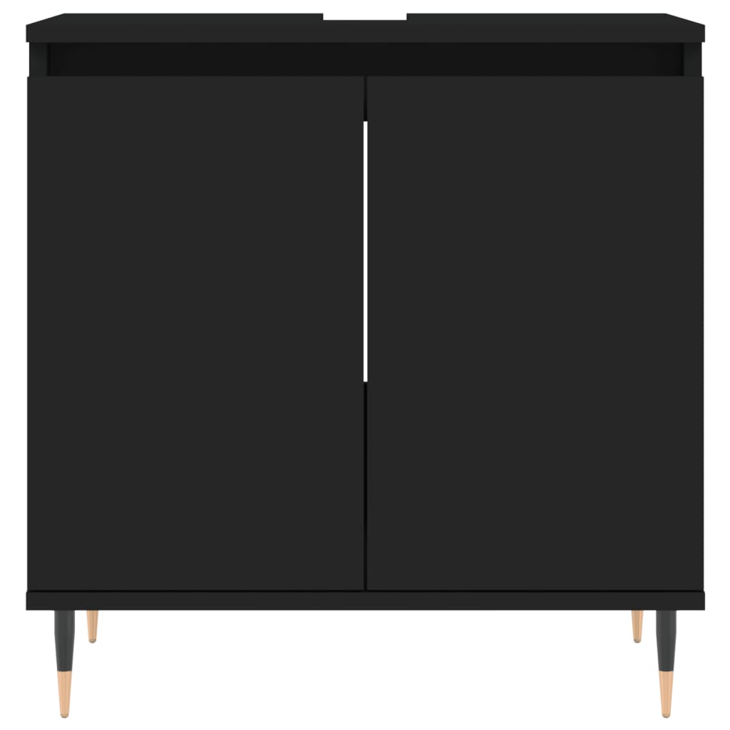 vidaXL Dulap de baie, negru, 58x33x60 cm, lemn prelucrat